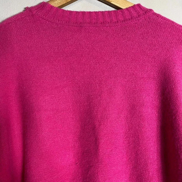 NWT Nanette Lepore Bedazzled Cable Knit Crewneck Pullover Sweater Women's M Pink - Picture 10 of 14